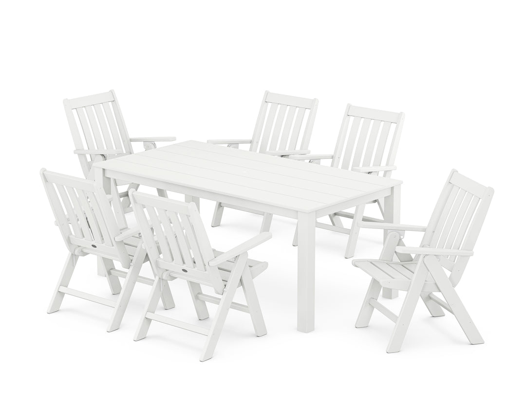 POLYWOOD® Vineyard Folding Chair 7-Piece Parsons Dining Set
