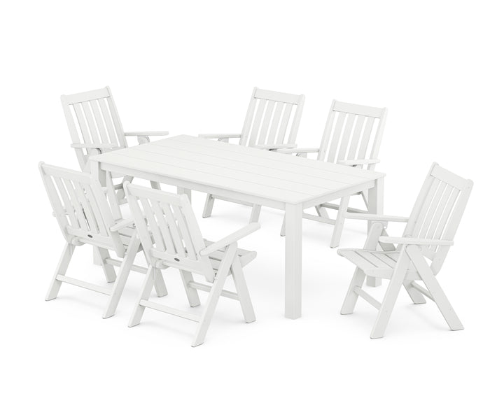 POLYWOOD® Vineyard Folding Chair 7-Piece Parsons Dining Set