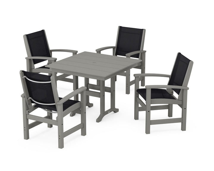 POLYWOOD® Coastal 5-Piece Farmhouse Dining Set