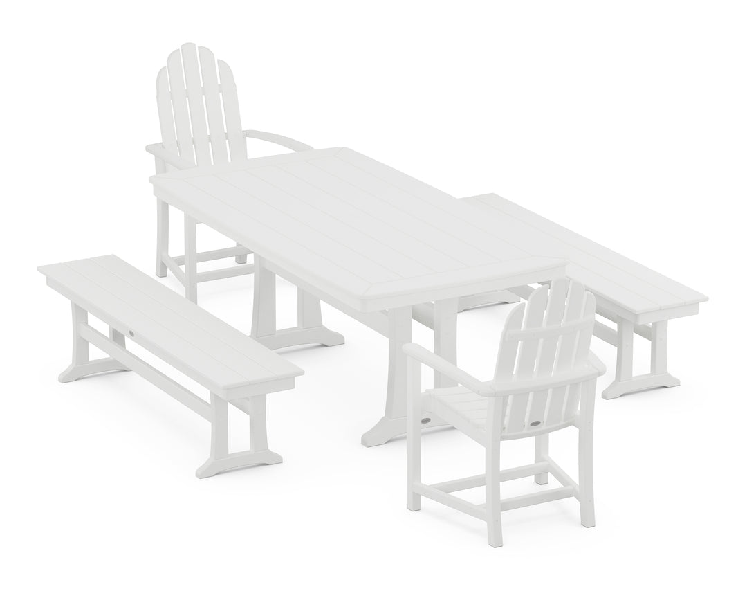 POLYWOOD® Classic Adirondack 5-Piece Dining Set with Trestle Legs