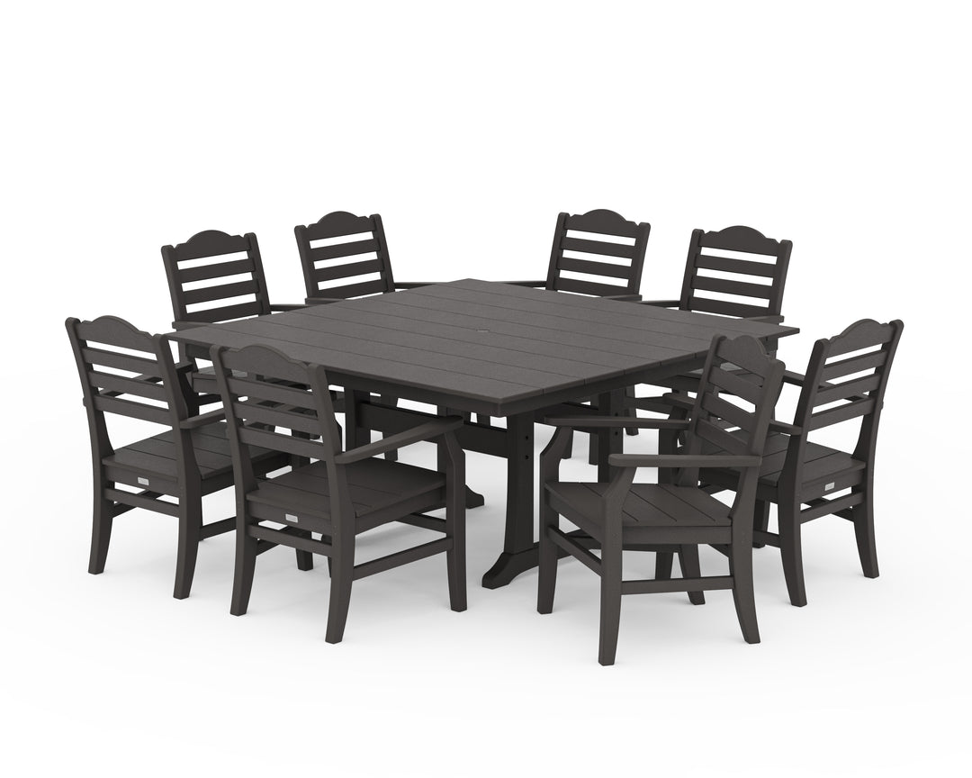 POLYWOOD® Savannah 9-Piece Square Farmhouse Dining Set with Trestle Legs