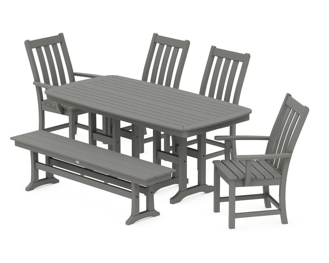 POLYWOOD® Vineyard 6-Piece Dining Set with Bench