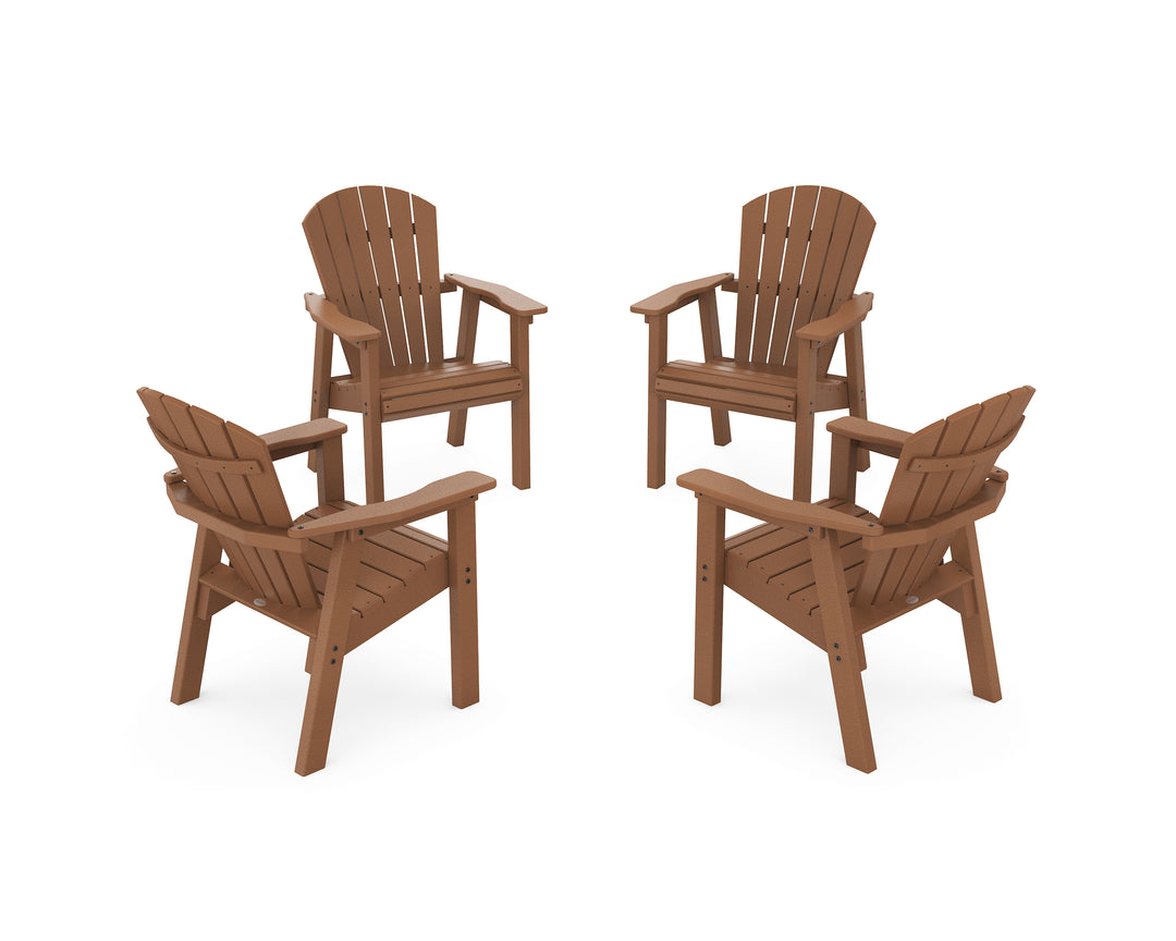 POLYWOOD® Seashell 4-Piece Upright Adirondack Conversation Set