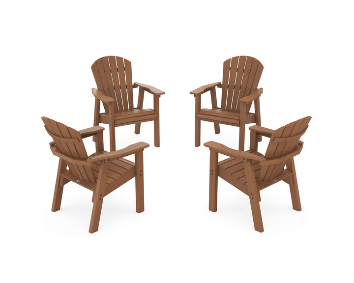 POLYWOOD® Seashell 4-Piece Upright Adirondack Conversation Set