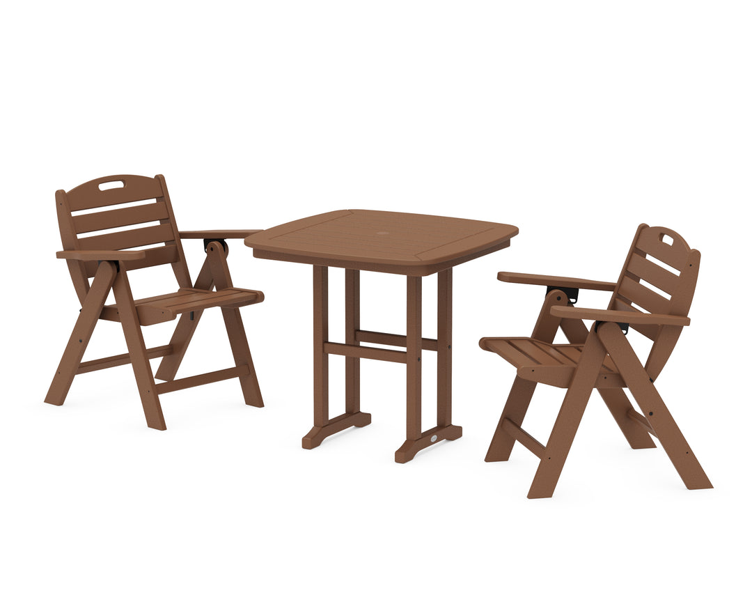 POLYWOOD® Nautical Folding Lowback Chair 3-Piece Dining Set