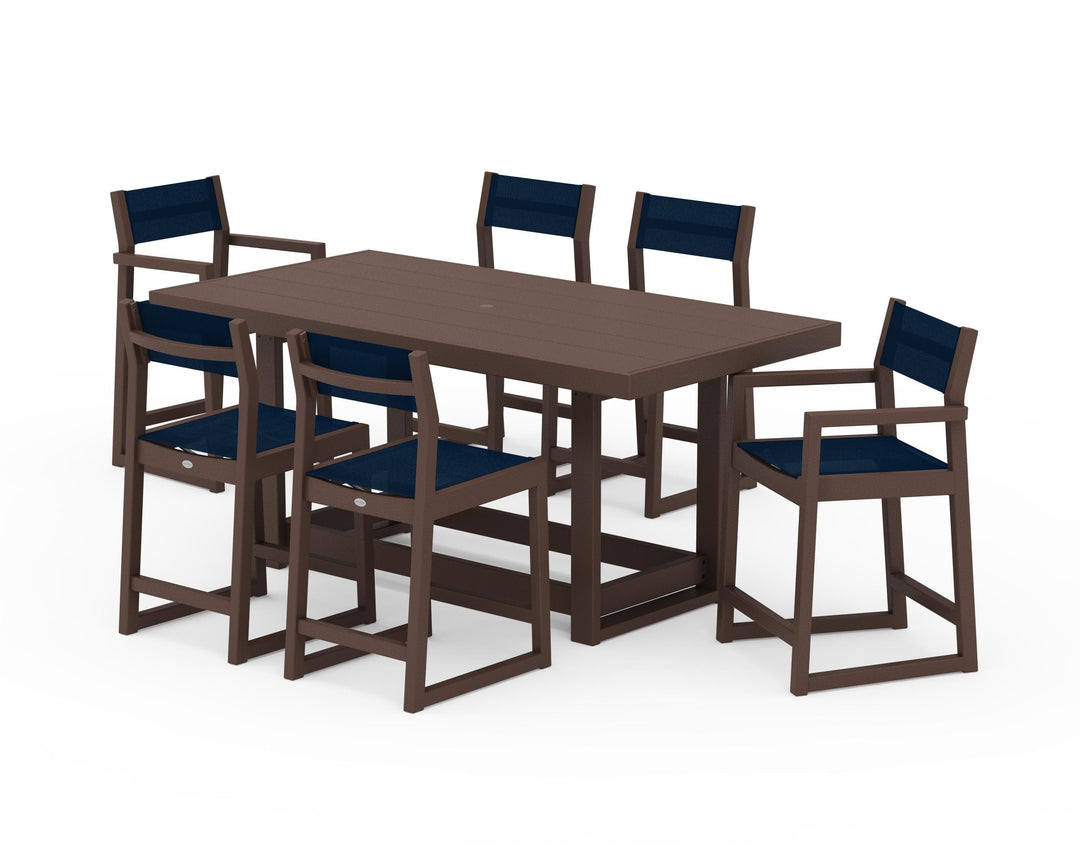 POLYWOOD® EDGE Sling 7-Piece Counter Table Set