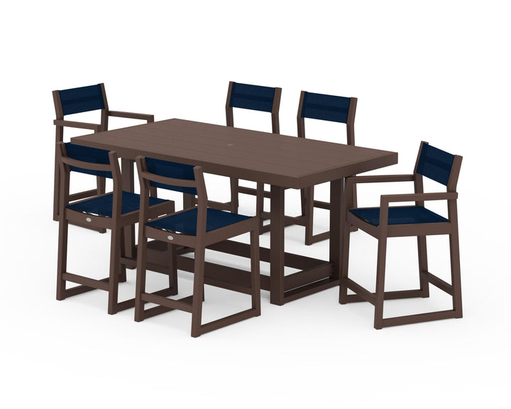 POLYWOOD® EDGE Sling 7-Piece Counter Table Set