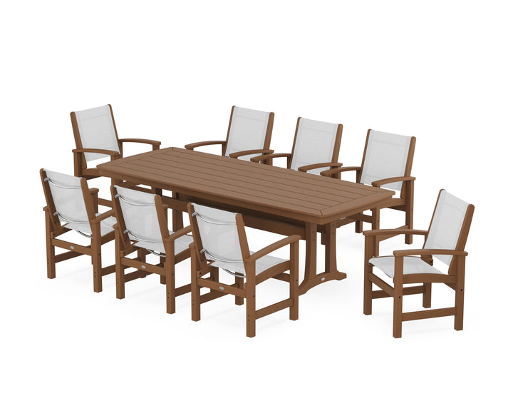 POLYWOOD® Coastal 9-Piece Dining Set with Trestle Legs