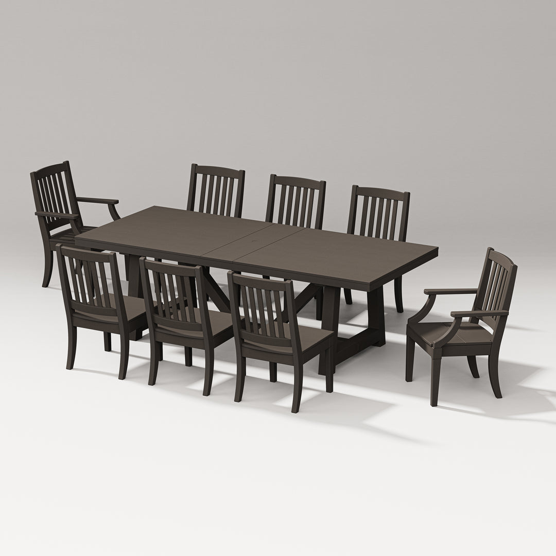 PW Designer Series Estate 9-Piece A-Frame Table Dining Set