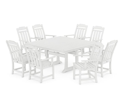 Cottage 9-Piece Square Dining Set with Trestle Legs