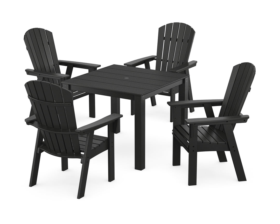 POLYWOOD® Nautical Curveback Adirondack 5-Piece Parsons Dining Set