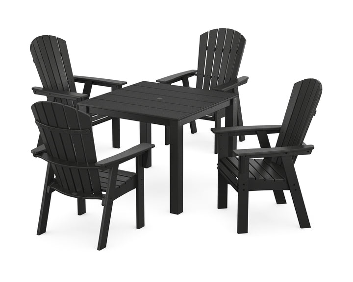POLYWOOD® Nautical Curveback Adirondack 5-Piece Parsons Dining Set