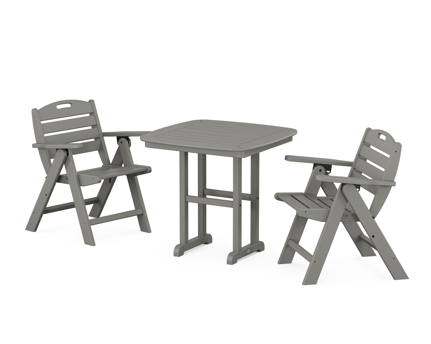 Nautical Folding Lowback Chair 3-Piece Dining Set