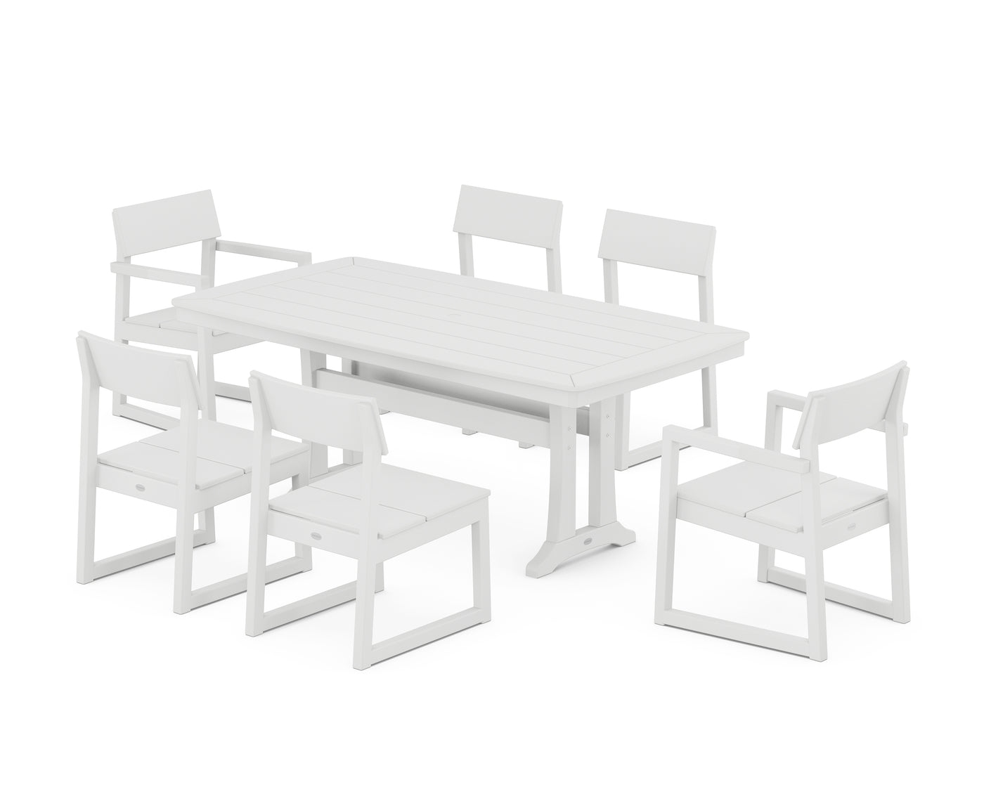 EDGE 7-Piece Dining Set with Trestle Legs