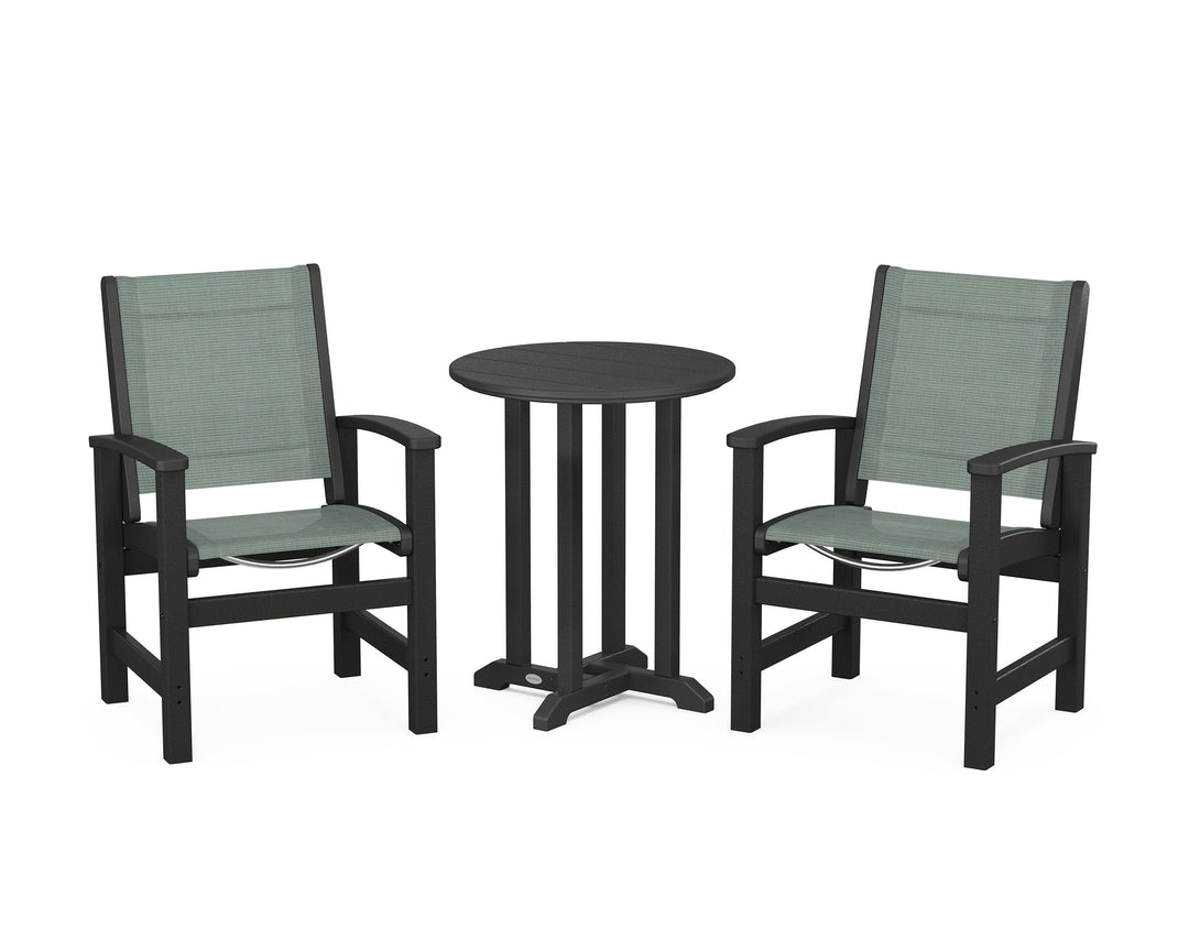 POLYWOOD® Coastal 3-Piece Round Bistro Dining Set