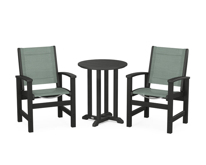POLYWOOD® Coastal 3-Piece Round Bistro Dining Set