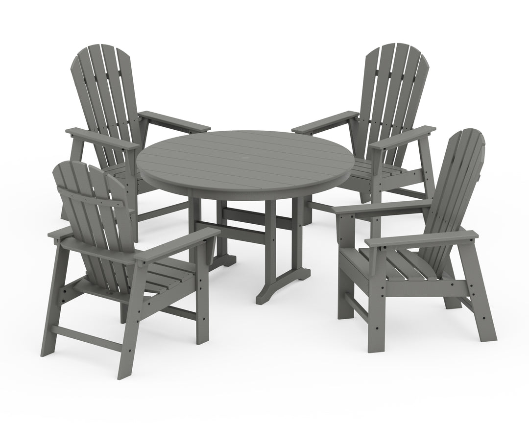 POLYWOOD® South Beach 5-Piece Round Farmhouse Dining Set