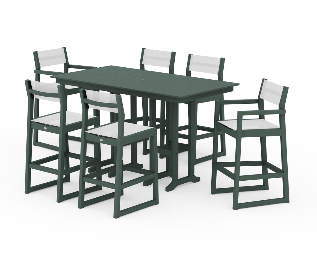 POLYWOOD® EDGE Sling 7-Piece Farmhouse Bar Set