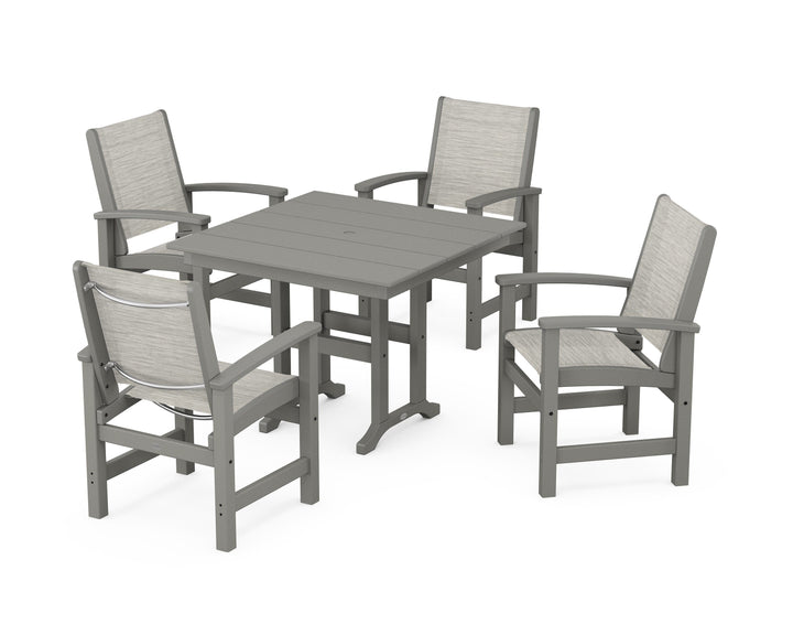 POLYWOOD® Coastal 5-Piece Farmhouse Dining Set