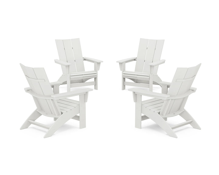 POLYWOOD® 4-Piece Modern Grand Adirondack Chair Conversation Set
