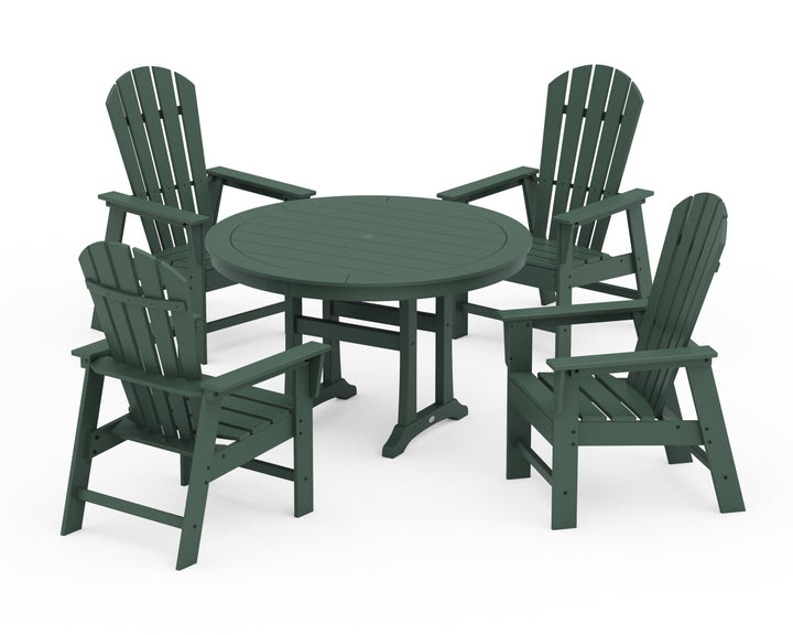 POLYWOOD® South Beach 5-Piece Round Dining Set with Trestle Legs