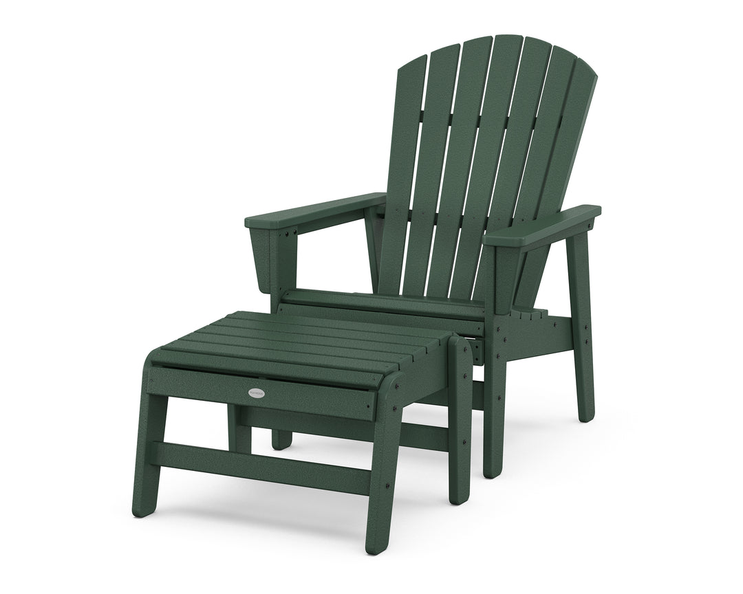 POLYWOOD® Nautical Grand Upright Adirondack Chair with Ottoman