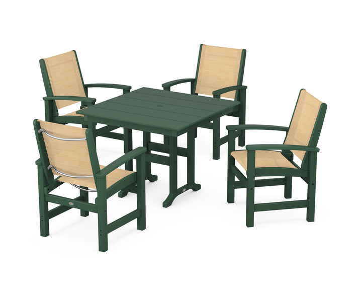 POLYWOOD® Coastal 5-Piece Farmhouse Dining Set