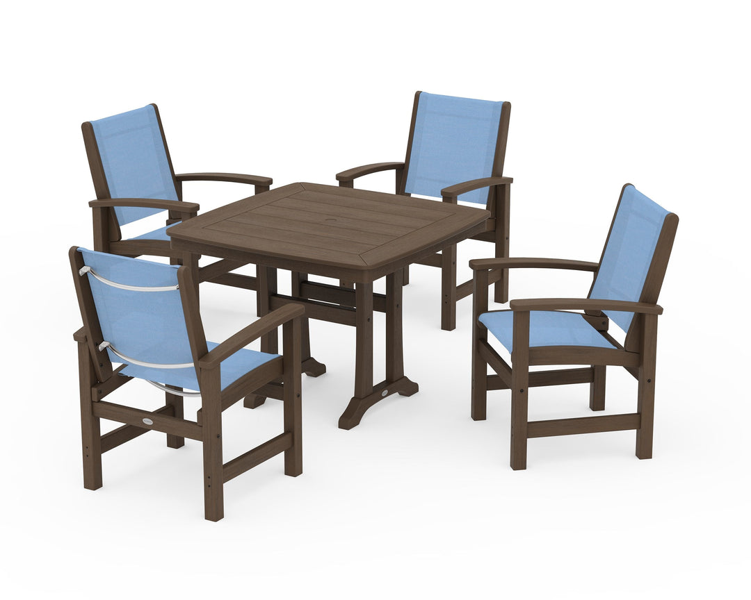 POLYWOOD® Coastal 5-Piece Dining Set with Trestle Legs