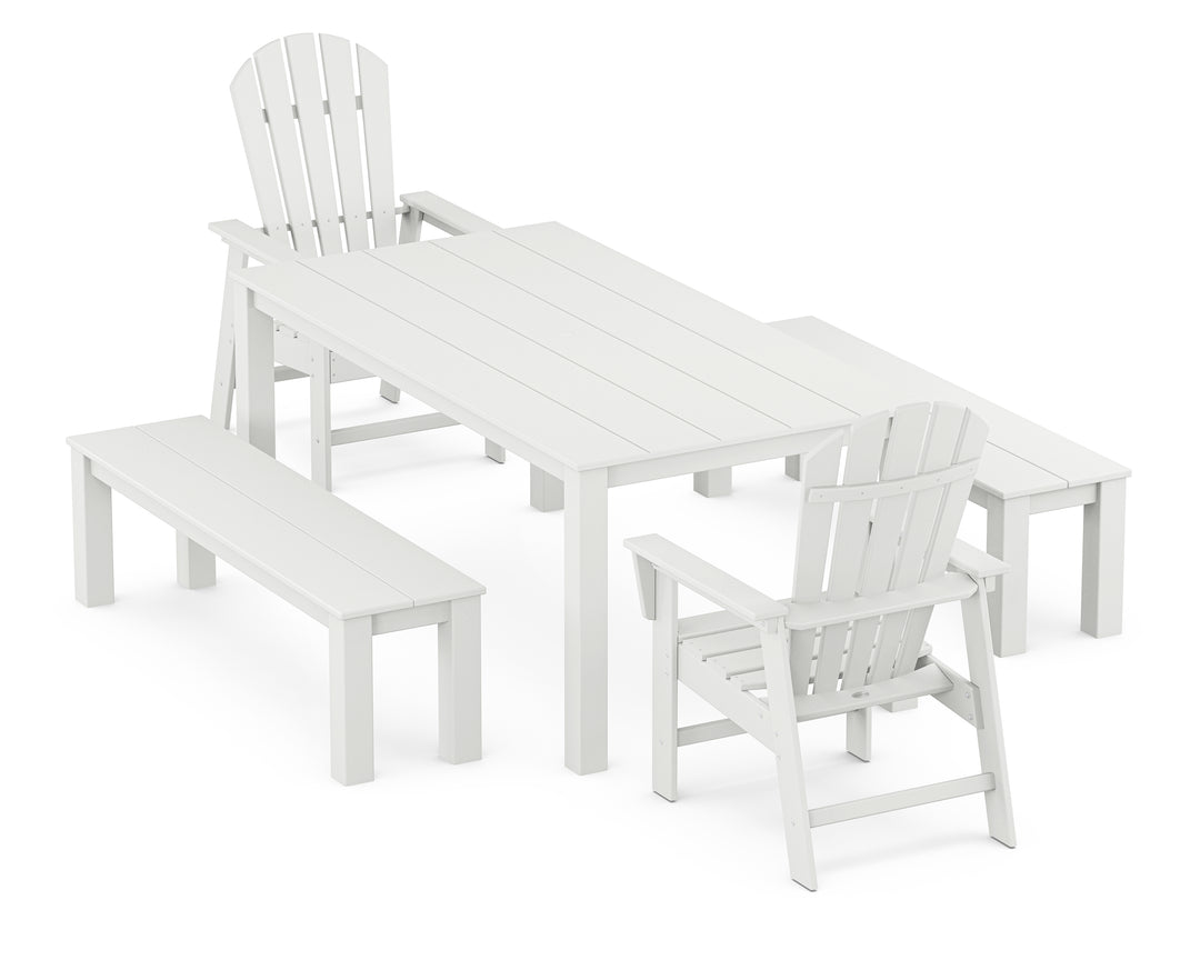 POLYWOOD® South Beach 5-Piece Parsons Dining Set with Benches