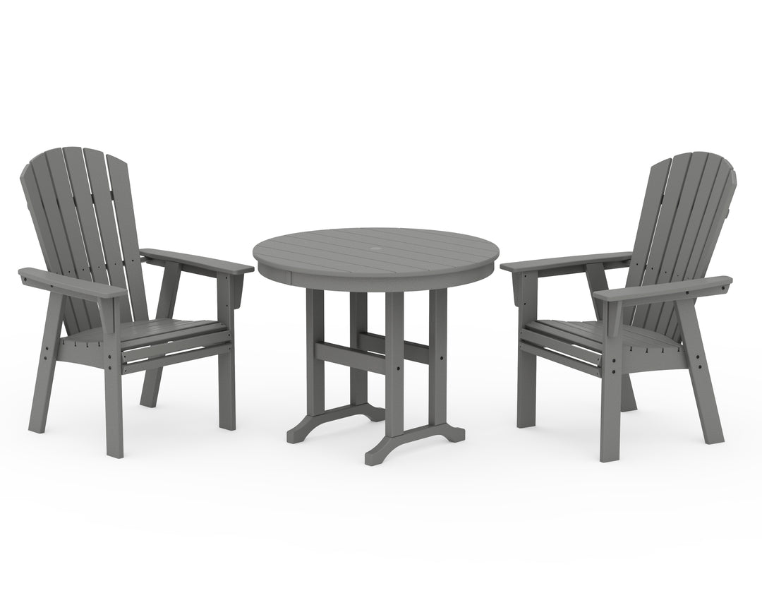 POLYWOOD® Nautical Adirondack 3-Piece Round Dining Set