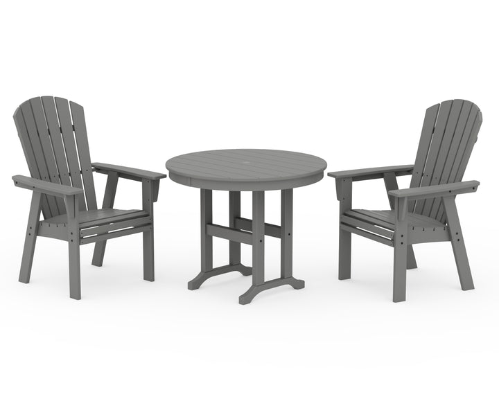 POLYWOOD® Nautical Adirondack 3-Piece Round Dining Set