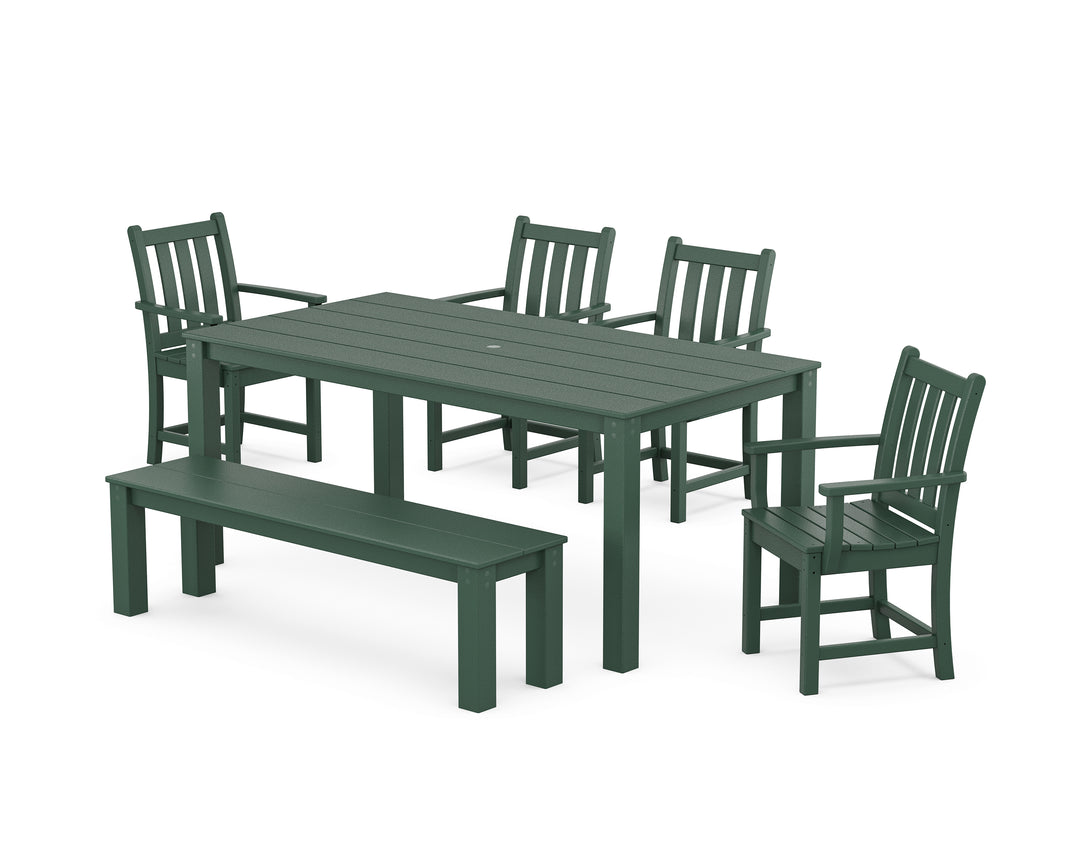 POLYWOOD® Traditional Garden 6-Piece Parsons Dining Set with Bench