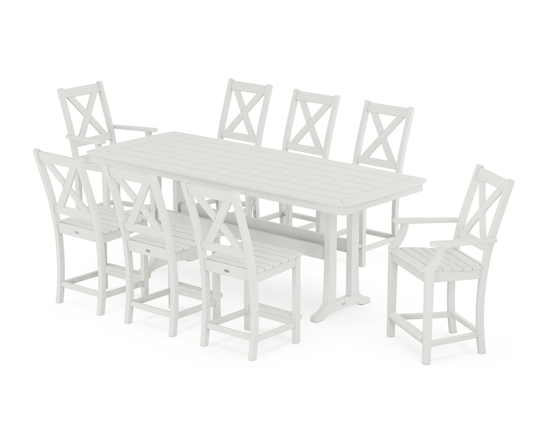 POLYWOOD® Braxton 9-Piece Counter Set with Trestle Legs