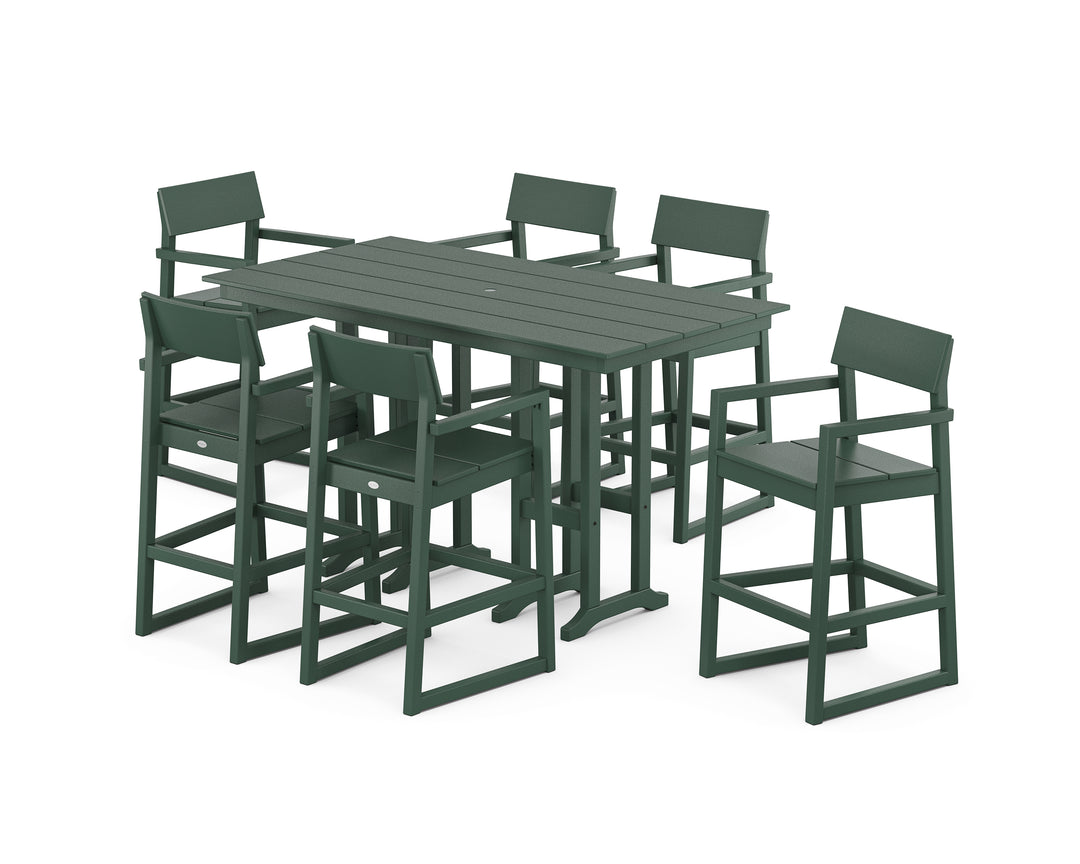 POLYWOOD® EDGE Arm Chair 7-Piece Farmhouse Bar Set