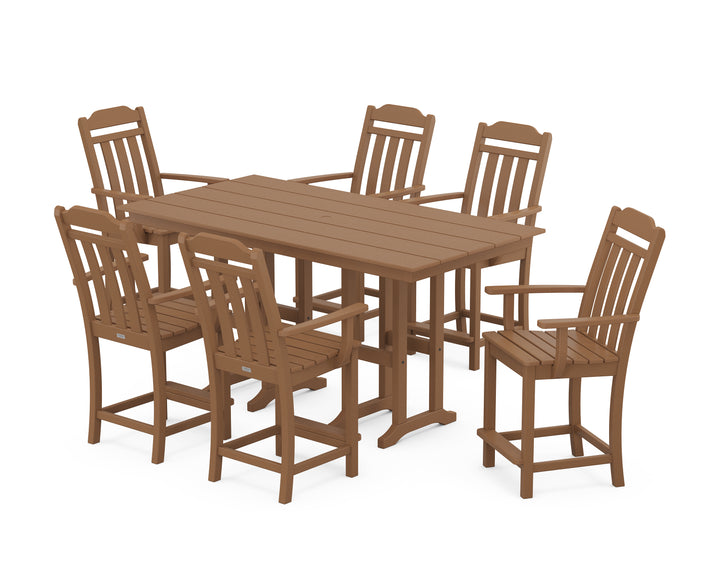Country Living Cottage Arm Chair 7-Piece Farmhouse Counter Set