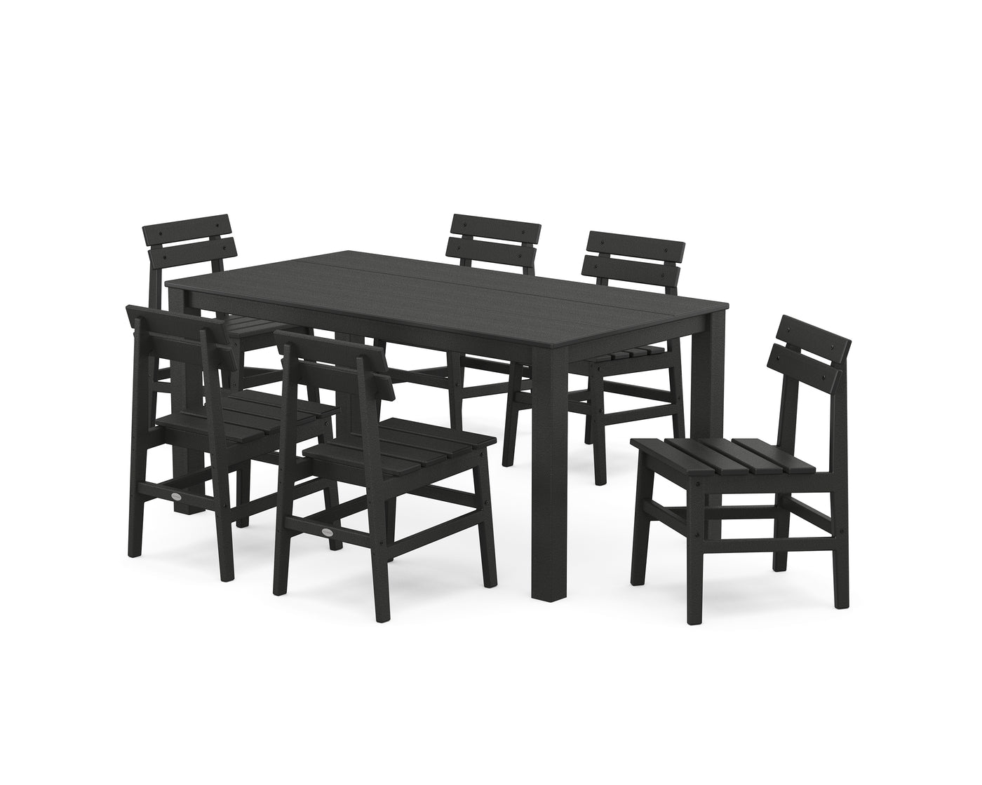 Modern Studio Plaza Chair 7-Piece Parsons Table Dining Set