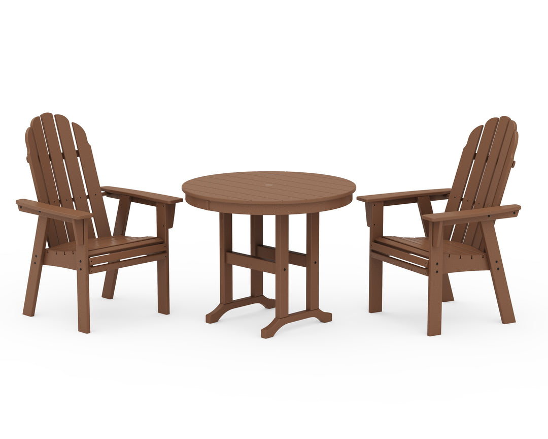 POLYWOOD® Vineyard Adirondack 3-Piece Round Dining Set
