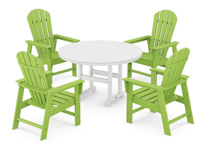 South Beach 5-Piece Round Farmhouse Dining Set