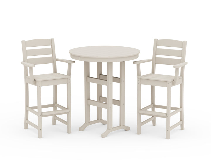 POLYWOOD® Lakeside 3-Piece Round Bar Arm Chair Set