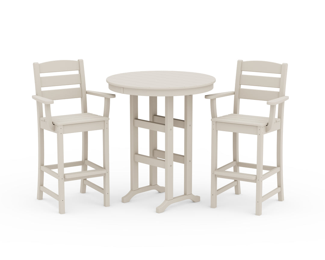 POLYWOOD® Lakeside 3-Piece Round Bar Arm Chair Set