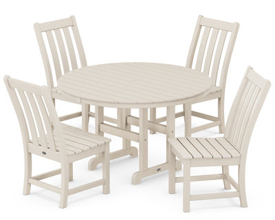 Vineyard 5-Piece Round Farmhouse Side Chair Dining Set