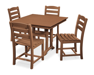 La Casa CafŽ 5-Piece Farmhouse Trestle Side Chair Dining Set