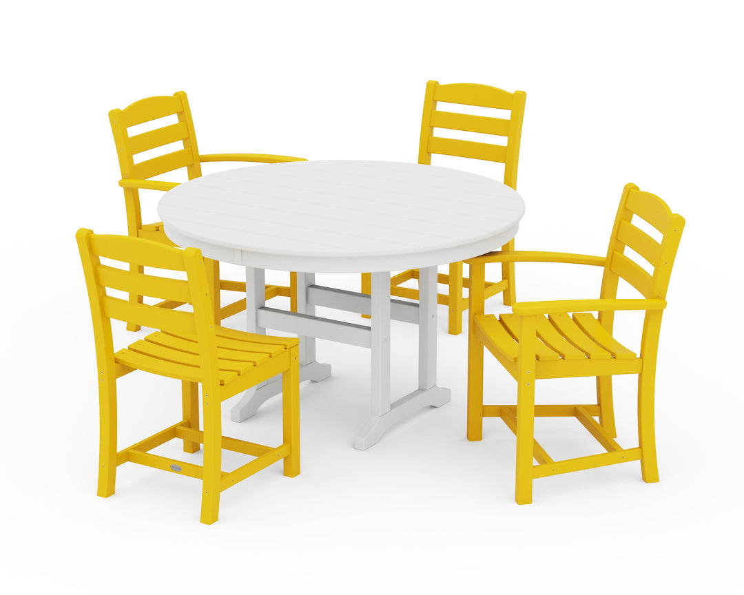 POLYWOOD® La Casa Café 5-Piece Round Farmhouse Dining Set