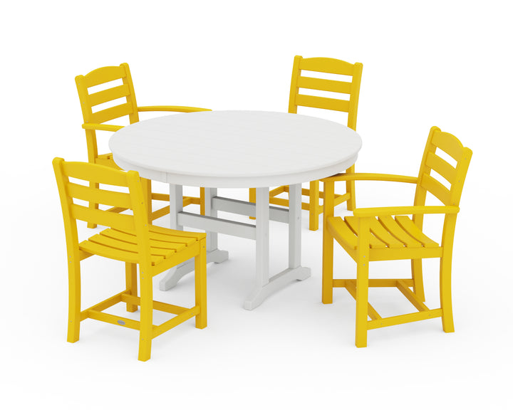 POLYWOOD® La Casa Café 5-Piece Round Farmhouse Dining Set