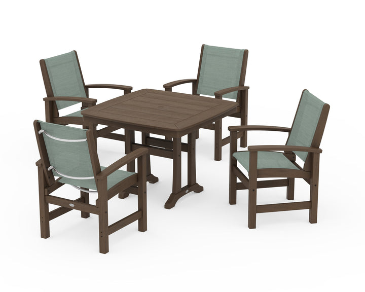 POLYWOOD® Coastal 5-Piece Dining Set with Trestle Legs