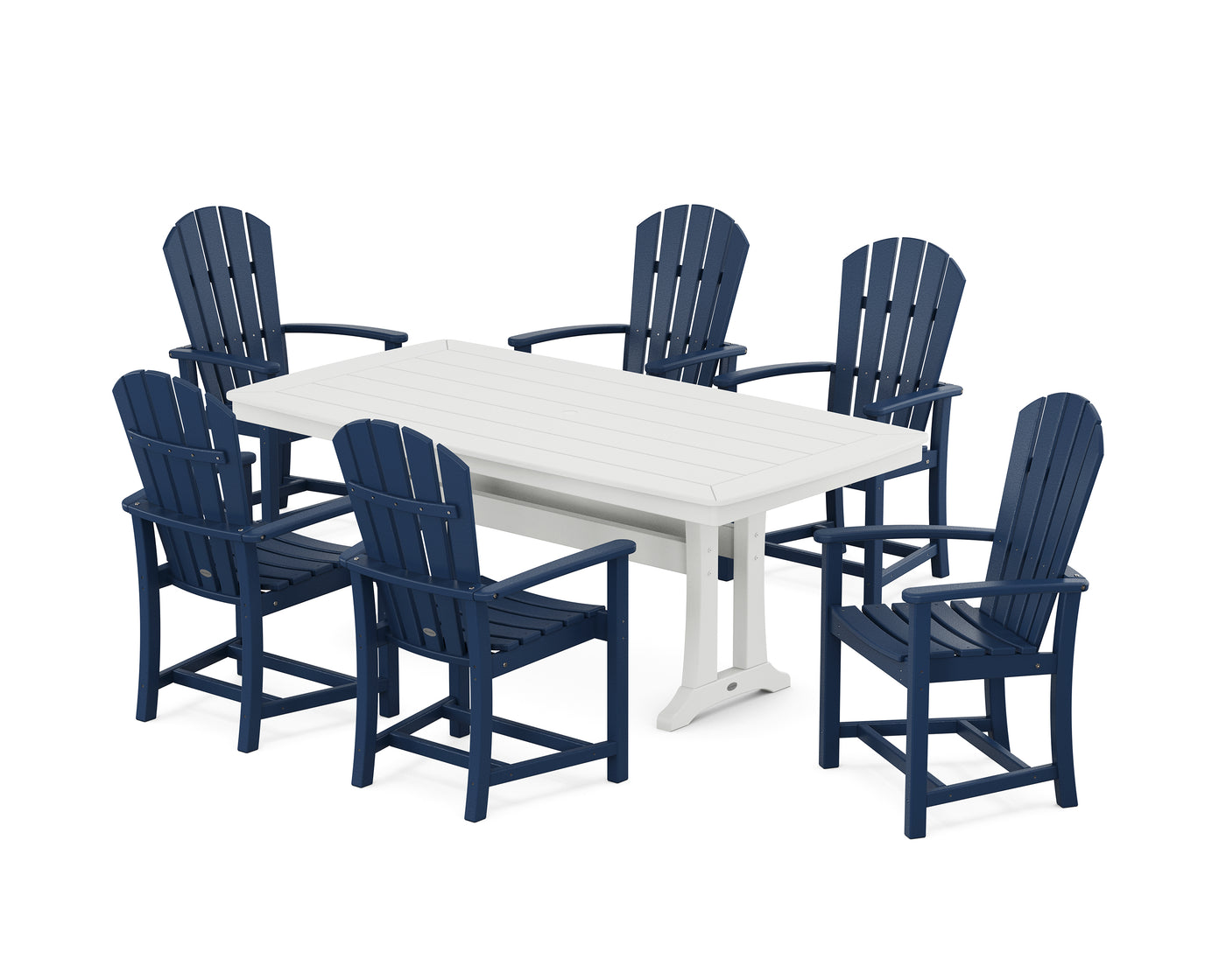 Palm Coast 7-Piece Dining Set with Trestle Legs