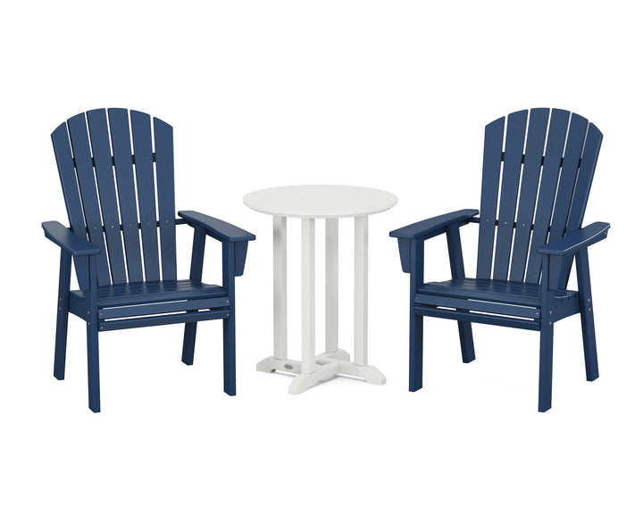 POLYWOOD® Nautical Adirondack 3-Piece Round Bistro Dining Set