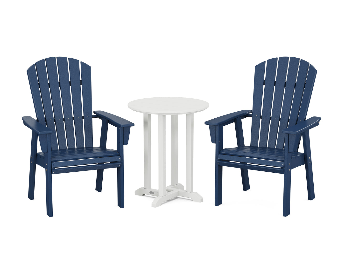 Nautical Adirondack 3-Piece Round Bistro Dining Set