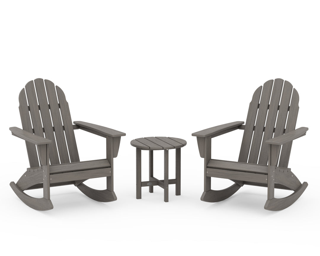 POLYWOOD® Vineyard 3-Piece Adirondack Rocking Chair Set