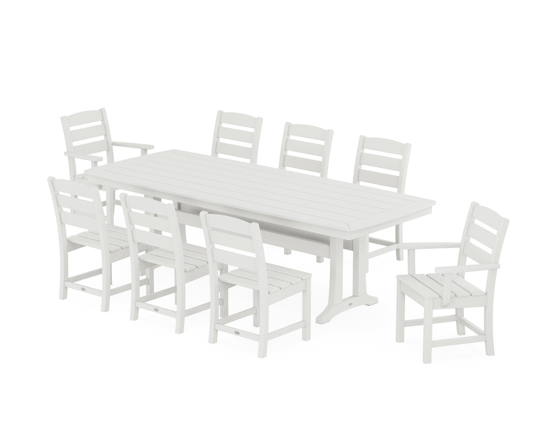 POLYWOOD® Lakeside 9-Piece Dining Set with Trestle Legs